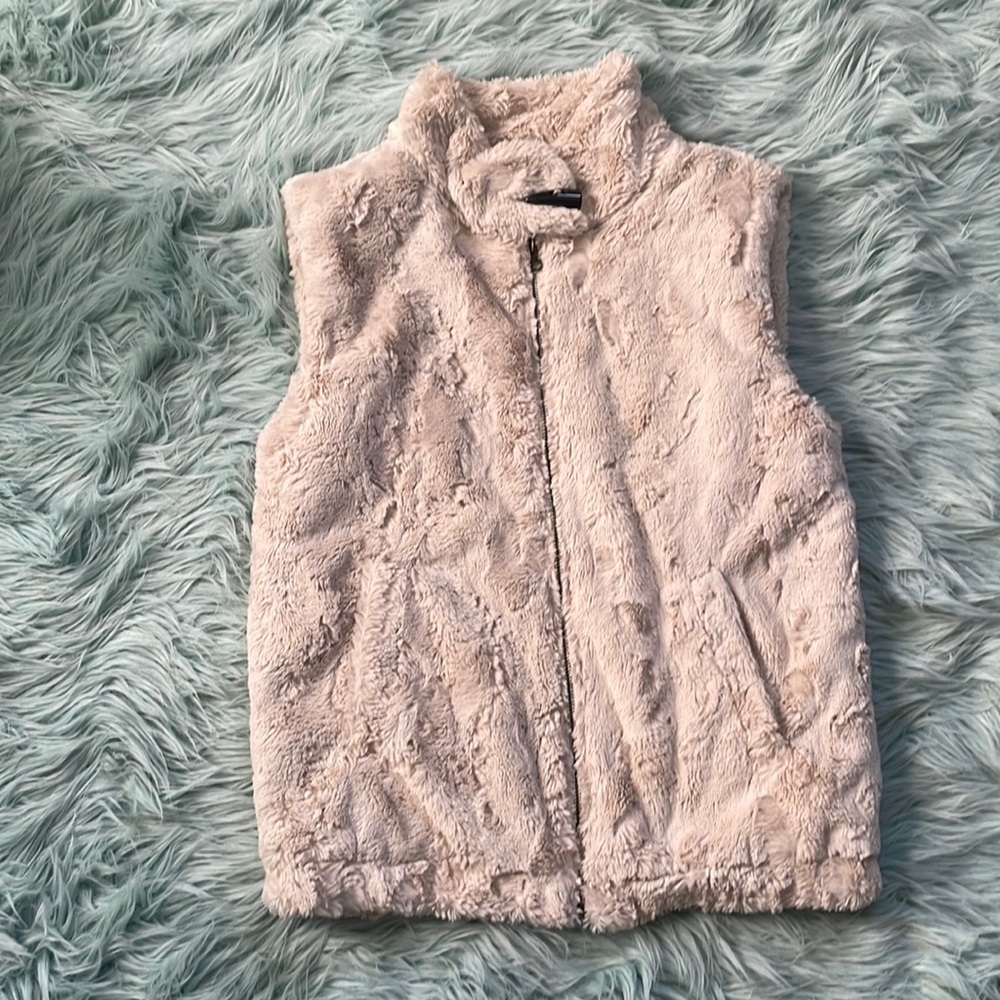 Anthropologie Faux Fur Zip Vest